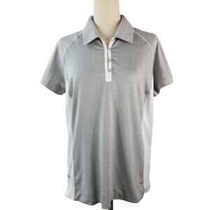 Adidas Golf Gray White Ladies Climate Cool Active Wear Top Dri Fit Size Medium